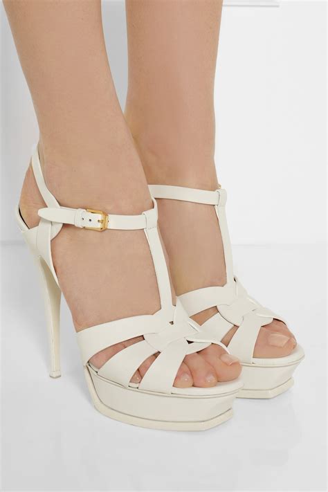 ysl sandalo tacco|Saint Laurent Tribute Leather Platform Sandals .